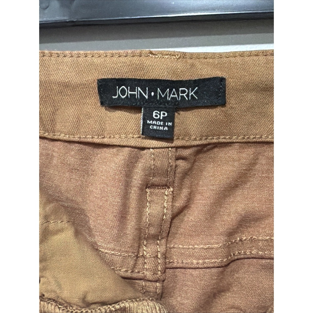 John Mark NWT Capri Woman's 6P Brown Button Up Pockets Stretch Cotton‎ Blend - Picture 2 of 11